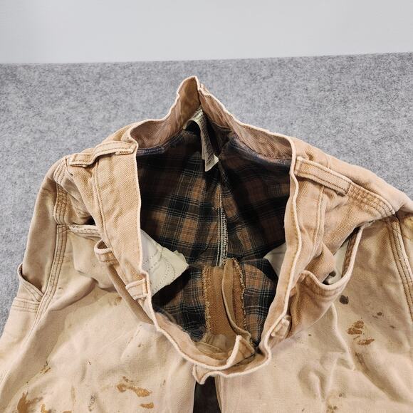 VTG Carhartt B111 Mens 31x34 Canvas Duck Flannel Lined Carpenter Pants SUN FADED - Picture 7 of 16